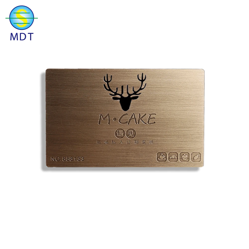 

MDT Brushed stainless steel metal business card, Rose gold,gold,silver,black,bronze or customized