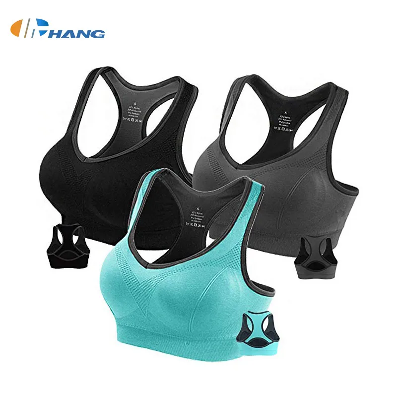 

Amazon Best Selling Racerback High Impact Padded Support Women Sport Bra For Gym Fitness, Red/ green/ white/ black/ blue/ pink/ shinny green