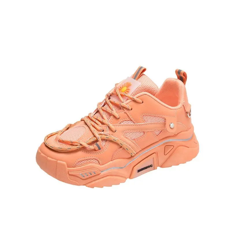 

hot sale latest arrival Fashionable dady shoes casual sneakers for women, Orange,green,black,white