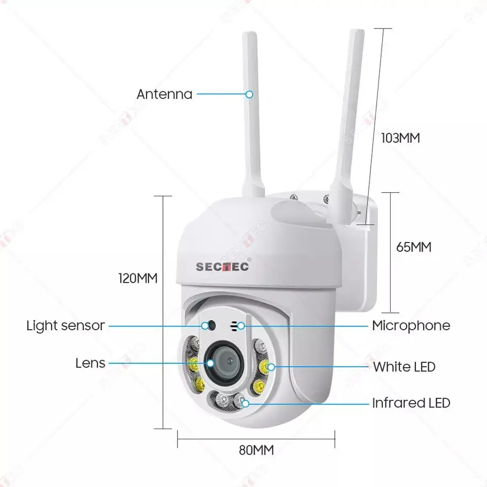 

Sectec HD multiple functions outdoor waterproof mini wifi security network camera