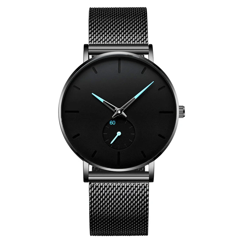 

Mens Watches Top Brand Luxury Quartz Watch Men Casual Slim Mesh Steel Waterproof Sport Watch Relogio Masculino, As pictures