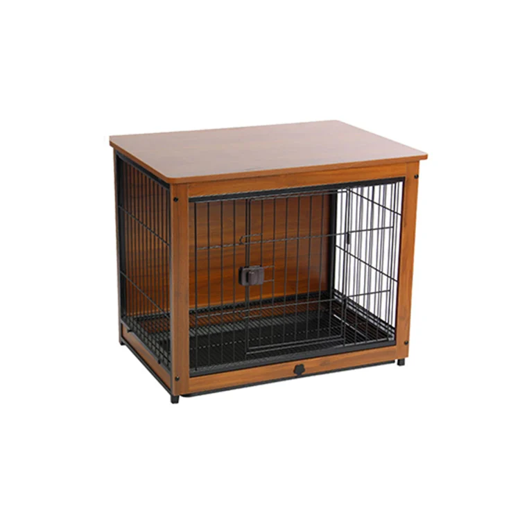 

Pet animal luxury kennel household mesh wood transport box dog pet cage