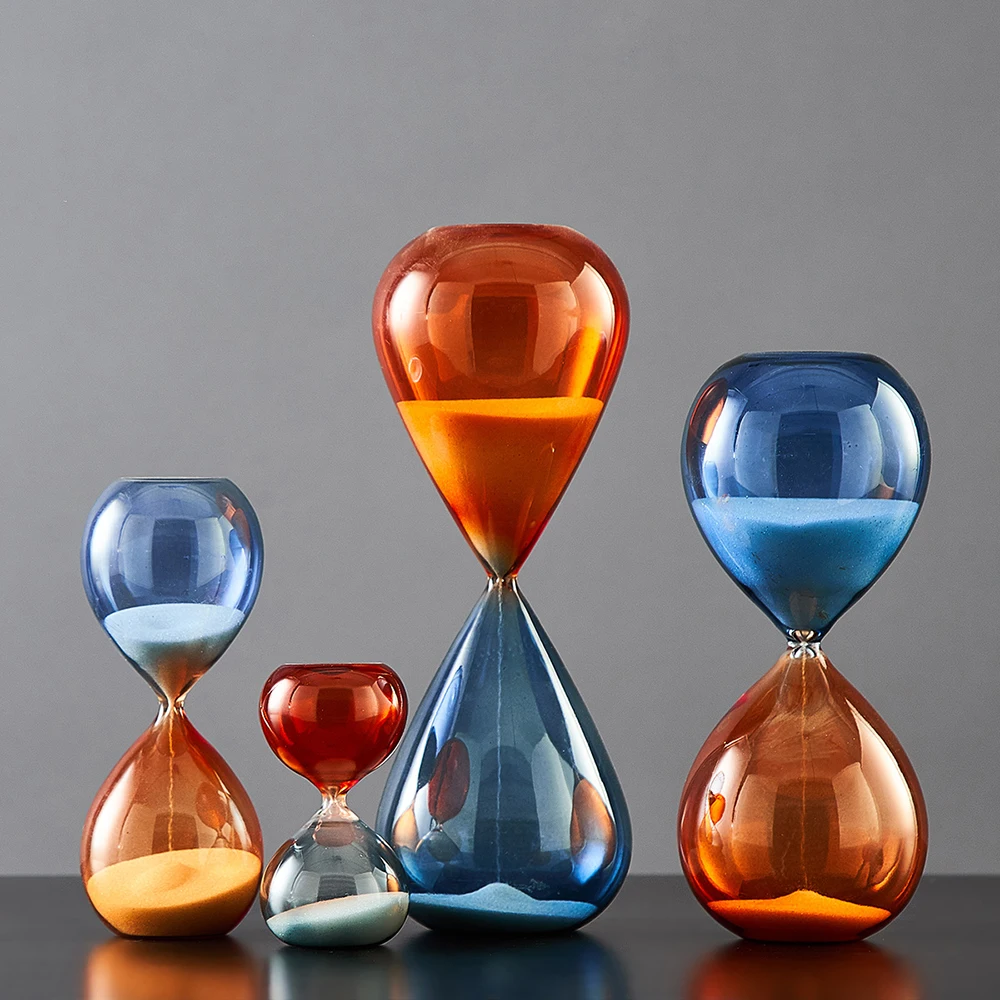 

Creative Sand Clock Hourglass nordic style home decor accessories modern for bedroom living room stained glass ornament Gifts