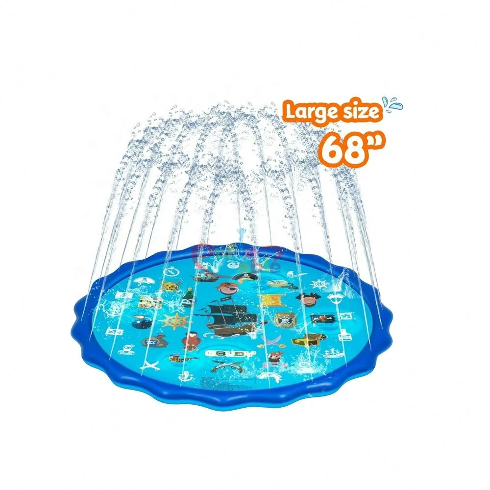 

Inflatable Outdoor Sprinkler Pad Summer Water Spray Carpet Pad Toy Play Games Water Mat For Kids Splash Pad, Blue or customized
