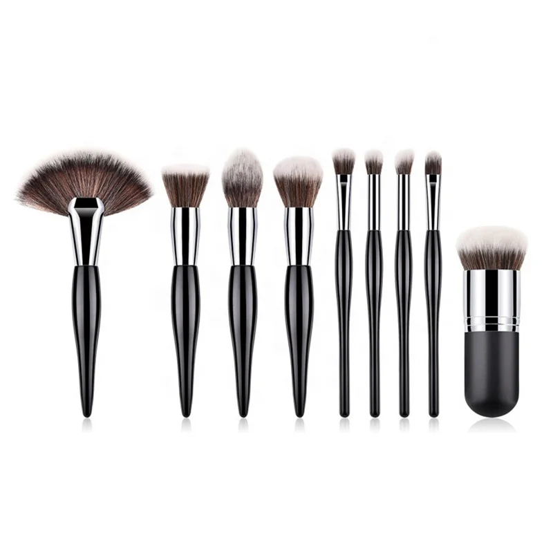 

Free Sample High Quality 9Pcs Cosmetic Brushes Make Up Makeup Brushes Private Label, Customized color