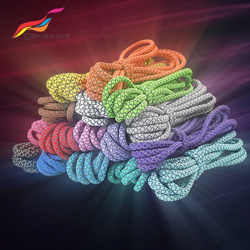 

Safety 3M Round Polyester Rope Reflective Shoelaces Yeezy Shoe Lace for Night Jog Running, 26 colors you can choose