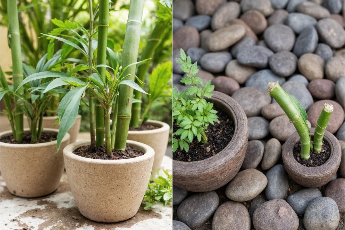how to care for a bamboo plant in rocks
