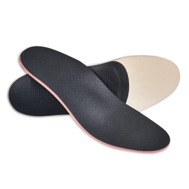 

ORTHOCUSHION P10 Breathable Micro-leather red poron flat feet footcare heat moldable insoles orthotics, Black