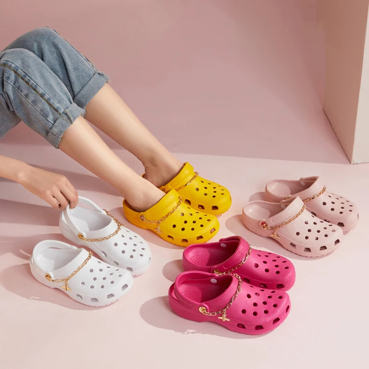 

BUSY GIRL XY1021 women shoes 2021 clogs shoes with chain summer sandals women 2021 women's clogs, As shown