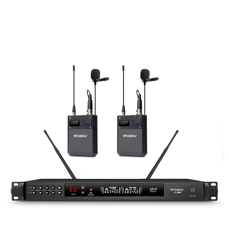 

Handheld Style Dual Microphone UHF wireless microphone for stage, the world's best-selling audio product