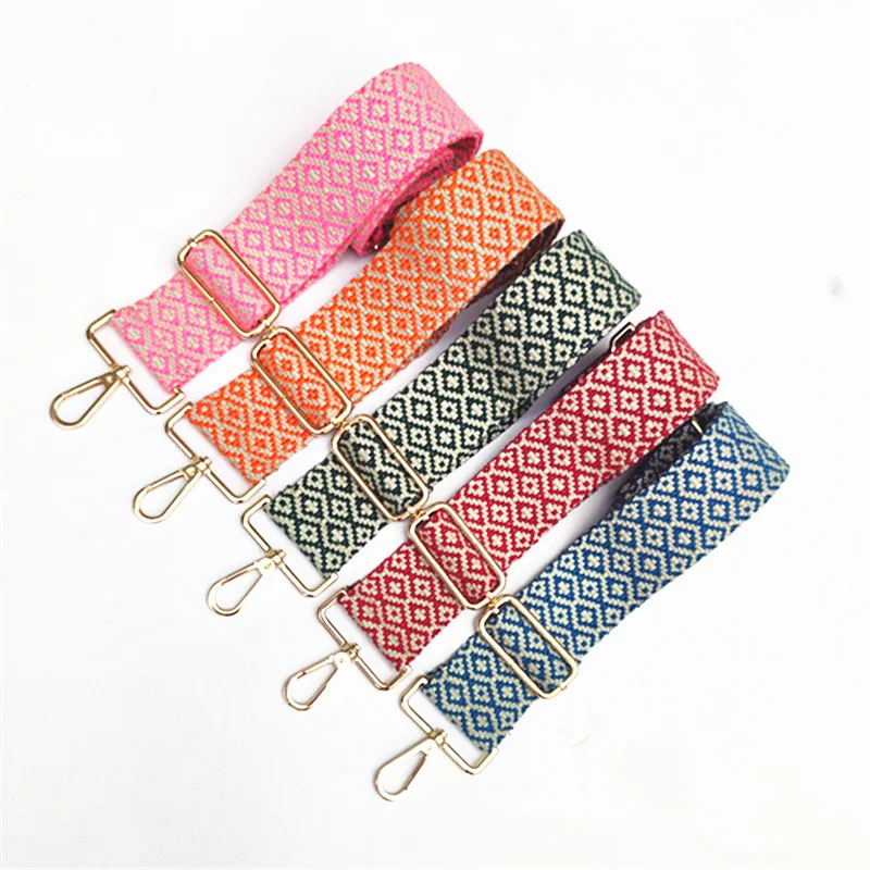 

New bag shoulder belt replaceable messenger colour embroidery belt canvas thickened canvas belt bucket bag webbing accessories, Customizable