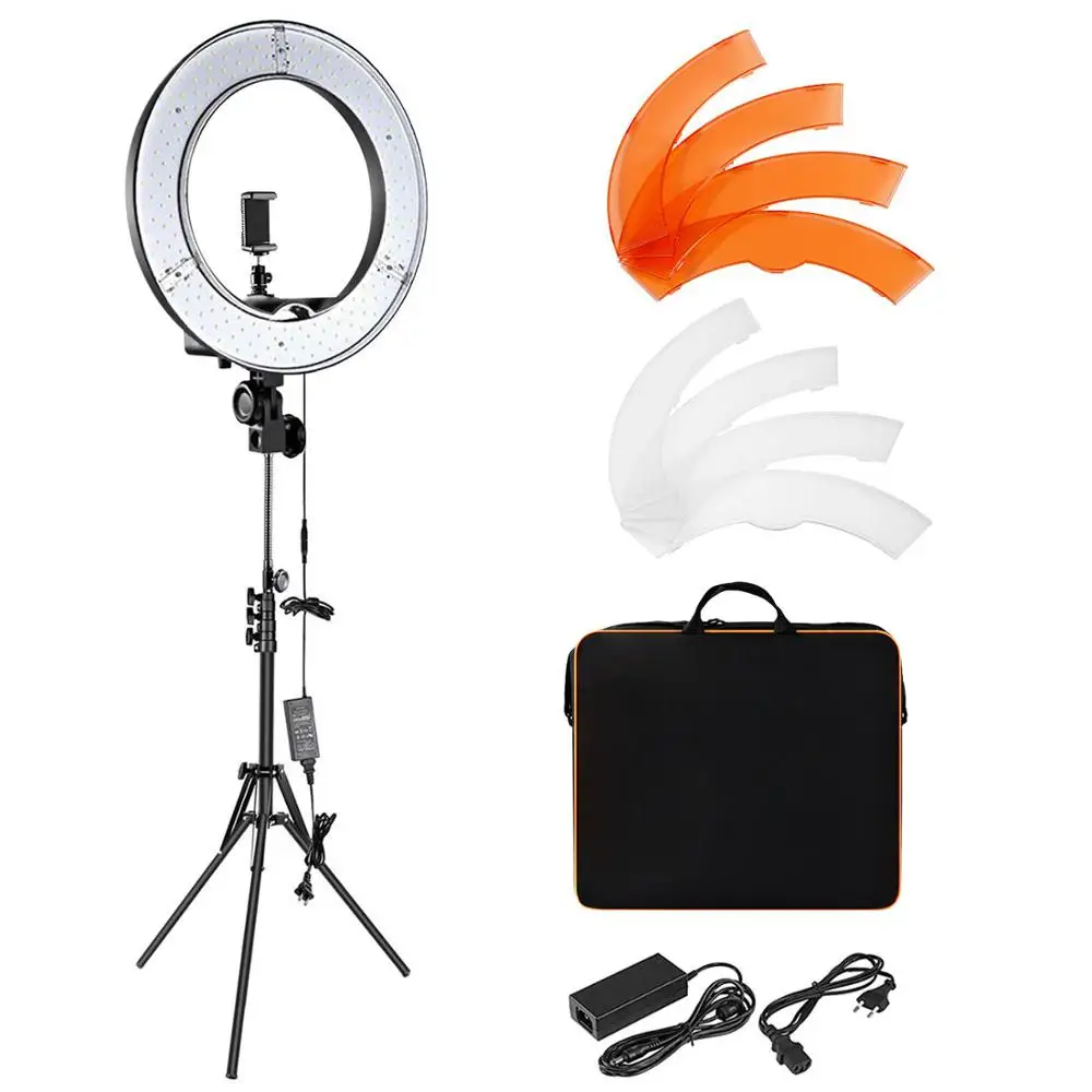 

FOSOTO RL18 Ring Light Kit:18"/48cm 55W 5500K Dimmable LED Ring Light, Light Stand, Carrying Bag for Live Stream/Makeup YouTube