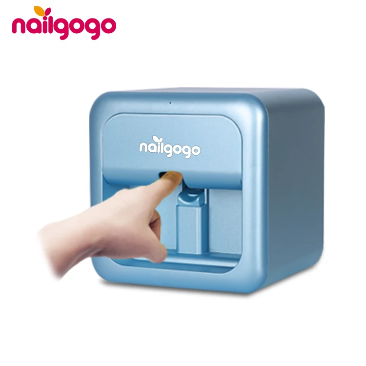 

Nailgogo fashion Unique 3d art smart intelligent photo digital mobile nail printer machine, Sky blue