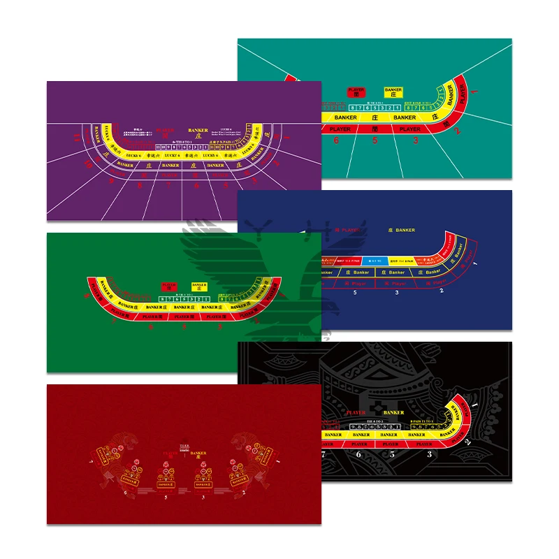 YH High Quality Flannelette Poker Table Felt Custom Print Baccarat Mat Layout Baccarat Table Cloth