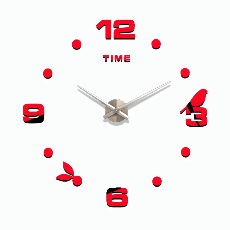 

custommodern Acrylic 3D wall mirror clock large size bird clock 100cm diy clock diy 47 inch stickers