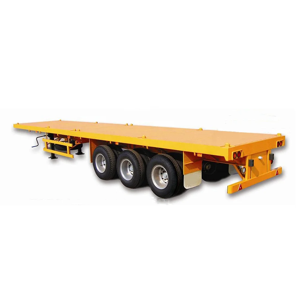 

Container Truck Trailer Triaxles Trailer 20ft 40ft Flatdeck Trailer, Customers optional