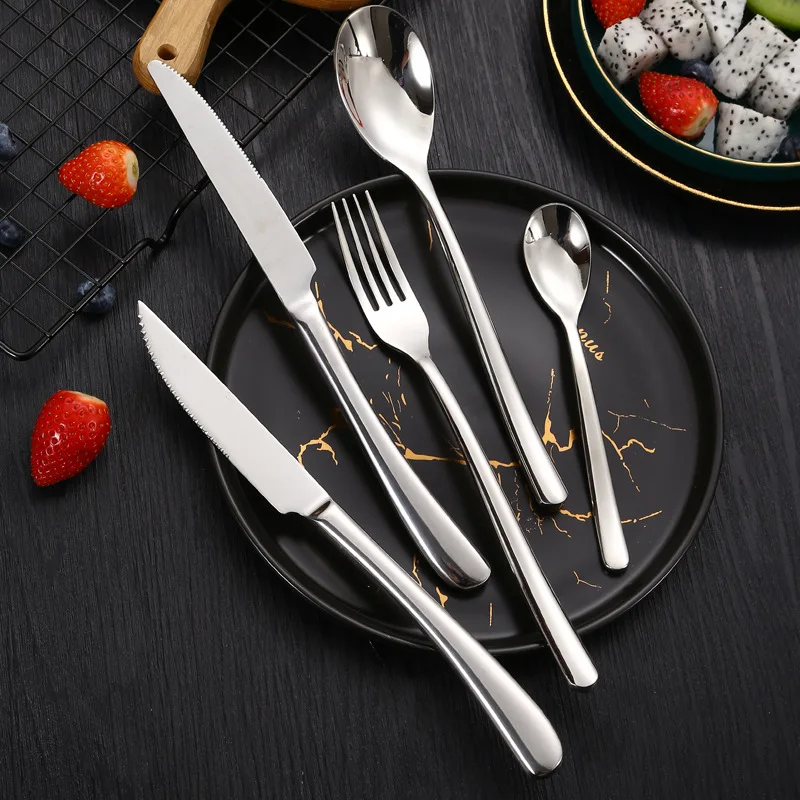 

Wholesale cheap fork knife and spoon set stainless steel Cutlery Set Flatware Sets