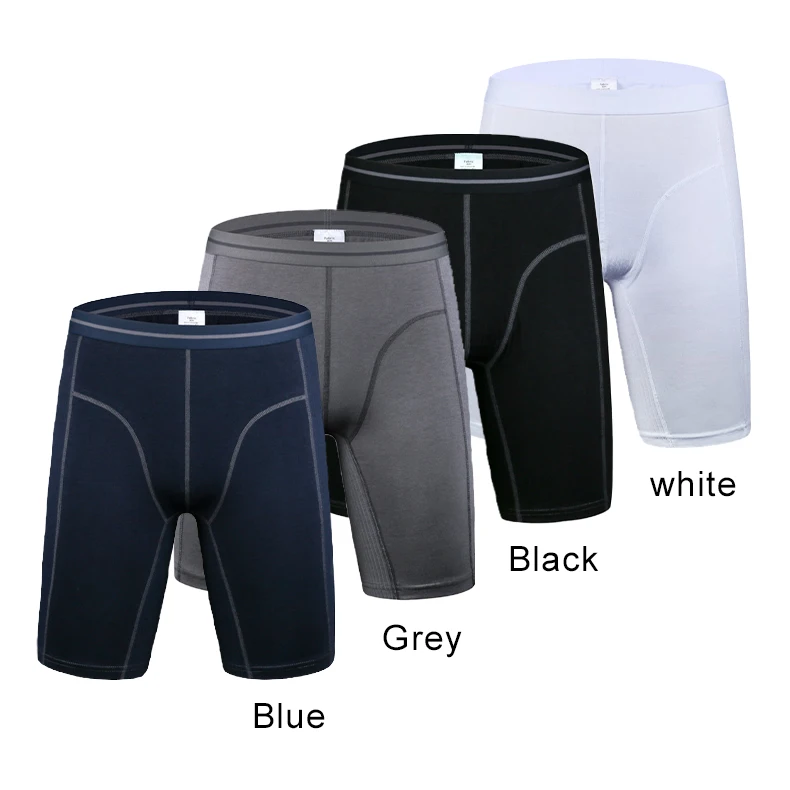 

[Drop Shipping] Wholesale underwear mens boxer briefs breathable long leg 95% cotton 5% spandex