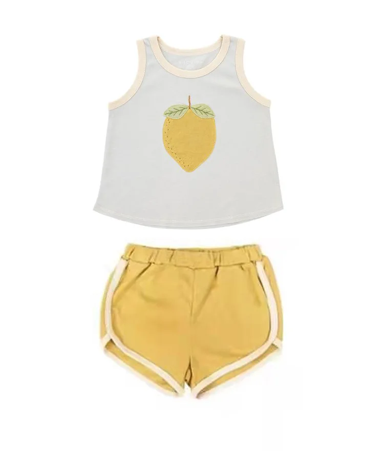 

Custom 2 Piece Set Sleeveless Vests And Shorts Toddler Boys Clothing Sets Girls Babies Summer Sets, Picture