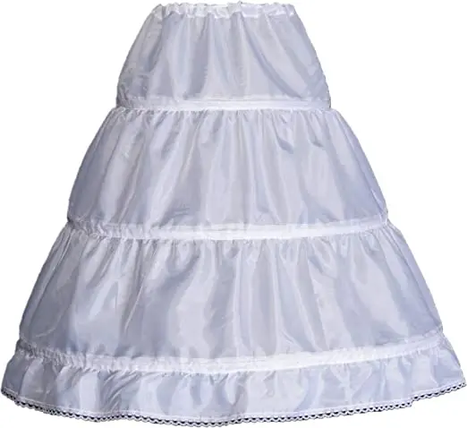 

Girls 3 Hoops Petticoat Full Slips Flower Girls White underskirt