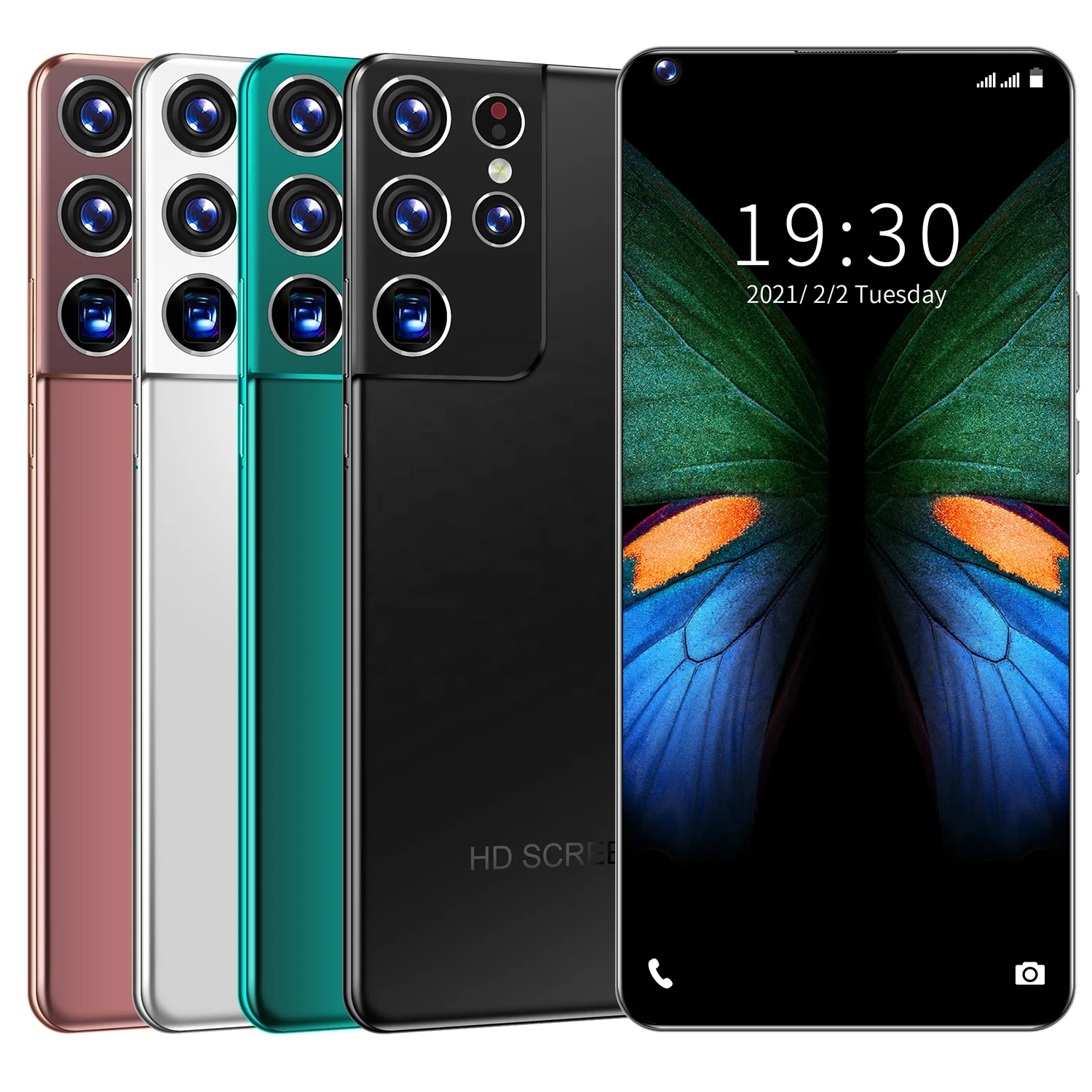 

Factory Price S21u 7.3inch Mobile Phone Android10 8+256GB Smartphone, Black/silver/ gold/ green