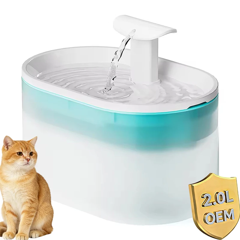 71fl Oz/2.1L Pet Water Fountain Ultra Quiet Plastic Cat Water Fountain for Cat BPA-Free Plastic Cat Fountain Dog Water Dispenser