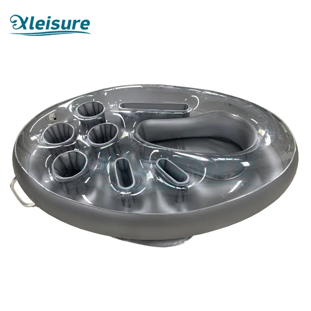 

Premium Floating Drink Holder for outdoor Pools & Hot Tub tray with 8 holes Versatile & Portable Serving inflatable spa Bar