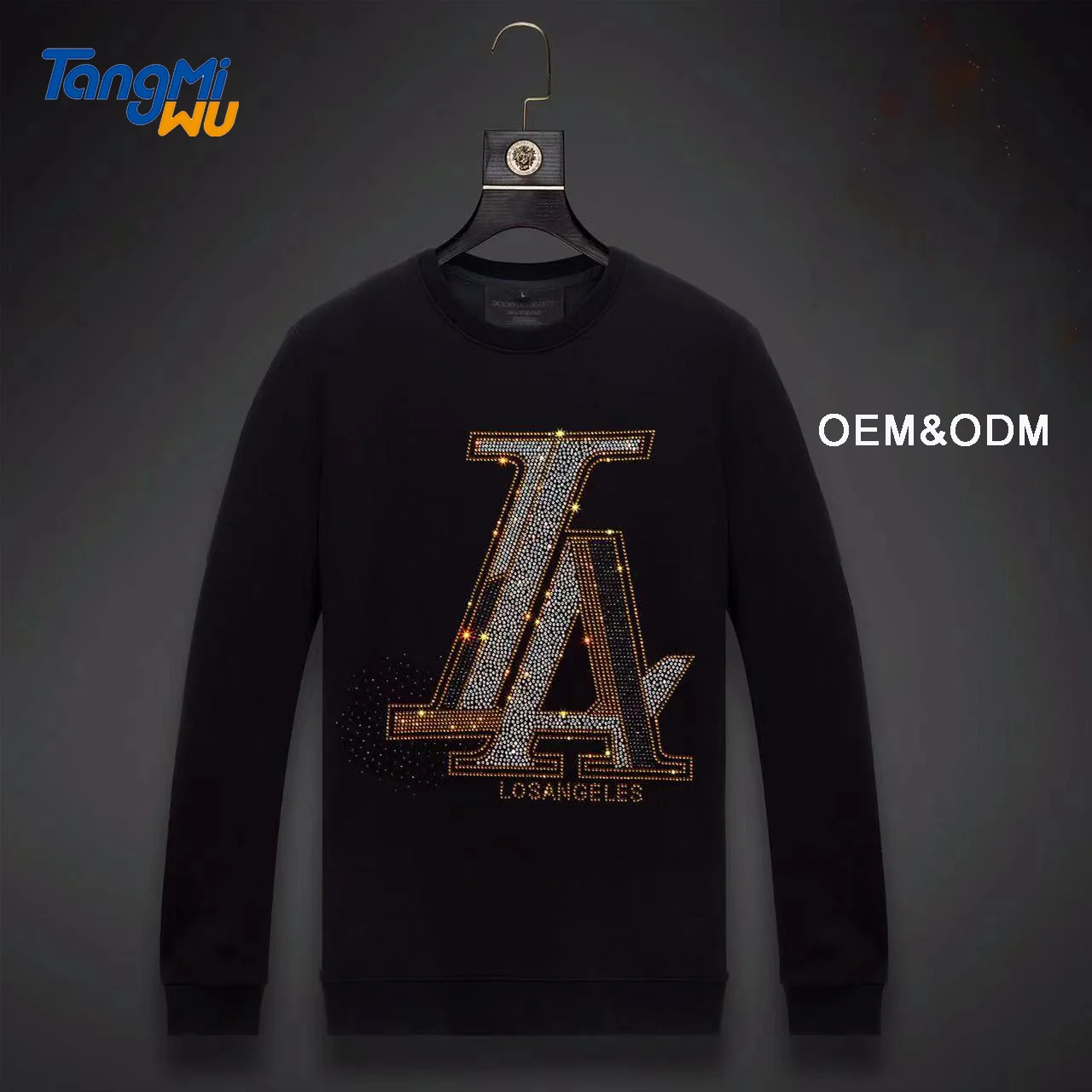 

TMW 140kg plus size diamond printed hoodie fleece crew neck sweat shirt logo sweatshirt sudaderas mayoreo rhinestone sweatshirt