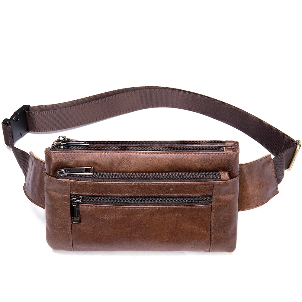 

Marrant 9012 the arrival fashionable leather waist bag fanny pack custom print mobile phone bag coin purse waist bag for men, Brown, coffee,black