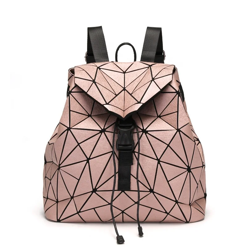 

Ringer trend large schoolbag fashion matte geometric drawstring backpack