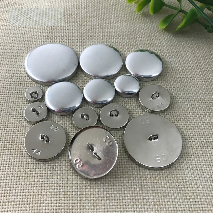 

Promotional wholesale aluminum covered buttons flat back self decoration furniture garment fabric covered button, Customized raw material color