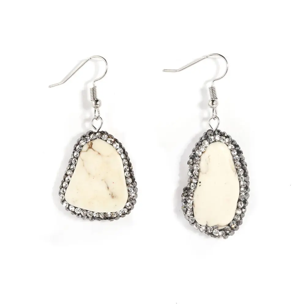 

New Vintage Adorable Creative White Turquoise Earrings Irregular Boho Drop Dangle Earrings Women