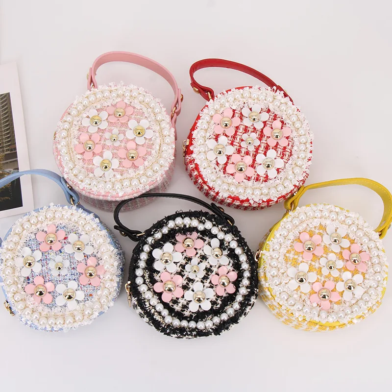 

New Fashion Sequin flower PU leather bags woman Kid cross body bag For Girls