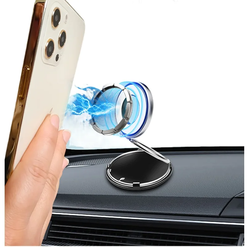 

Universal Collapsible Car Mount Magnetic Phone Holder for Mobile Phone Flexible Strong Magnet Mobile Stand Support Bracket, Black, silver