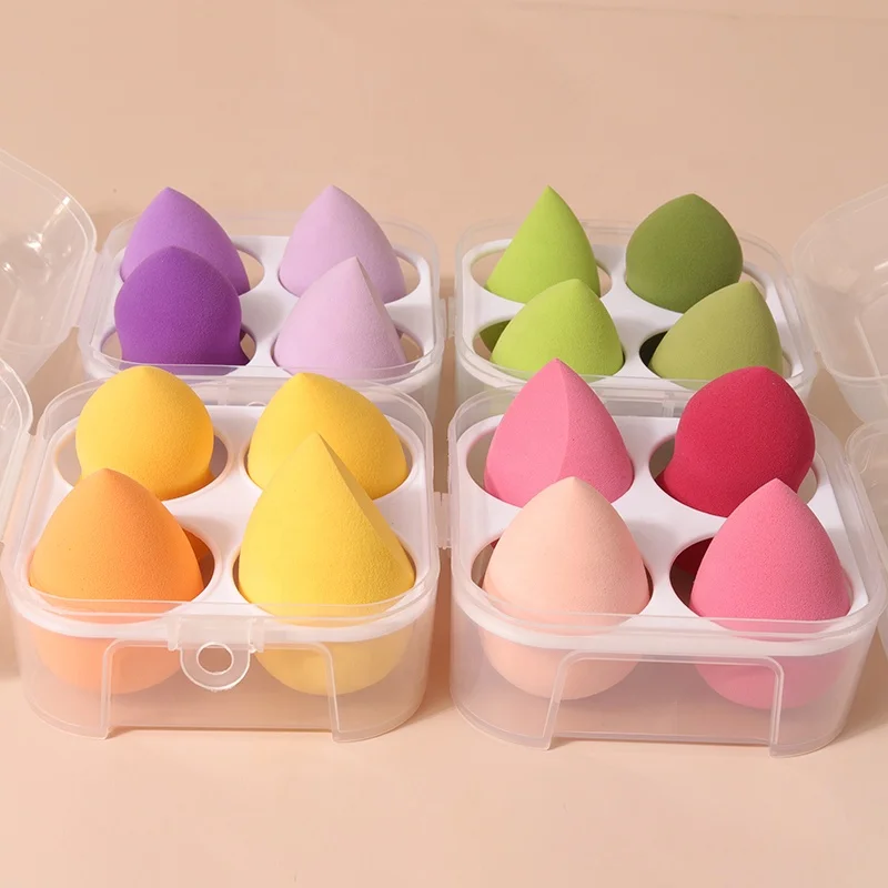 

2020 New Beauty Makeup Blender 3D Make up Sponge Latex free Waterdrop with Case