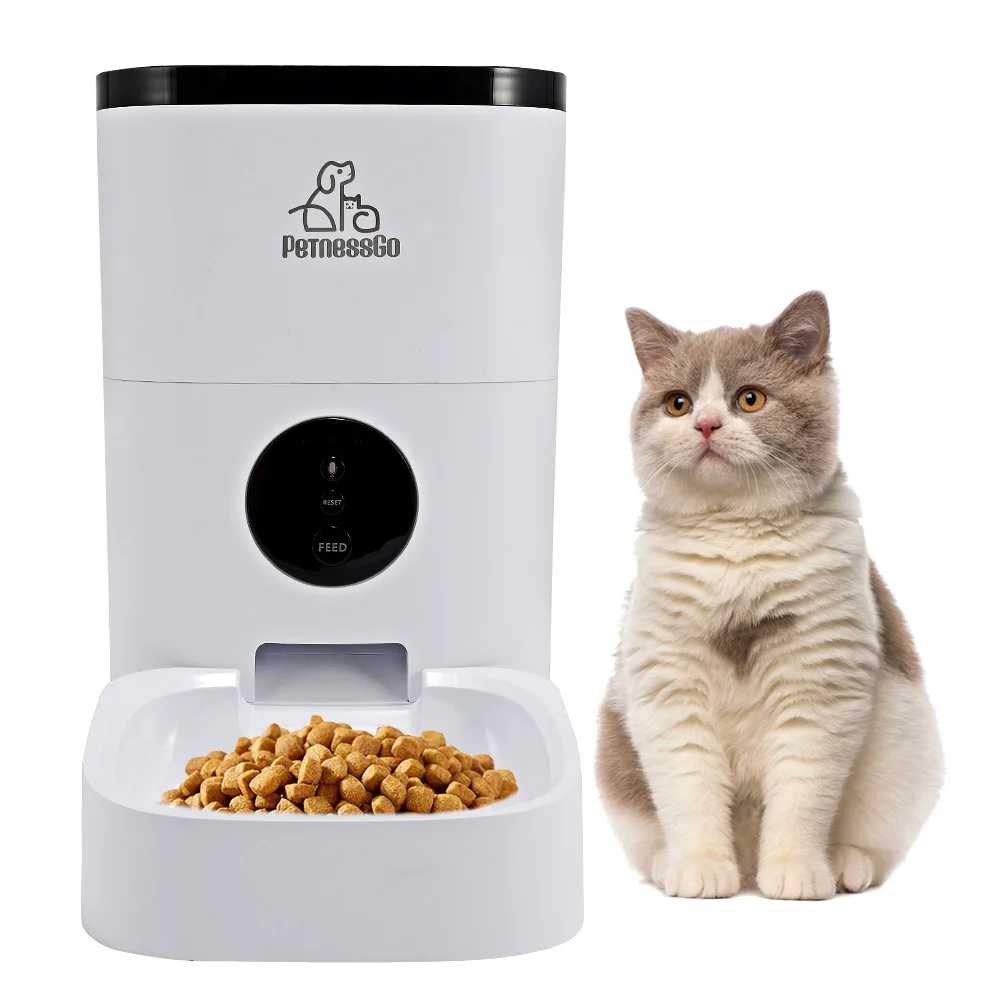 

PetnessGo WiFi Pet Feeder 4L 6L Cat Dog Food Dispenser Camera Smart Video Pet Automatic Feeder, White
