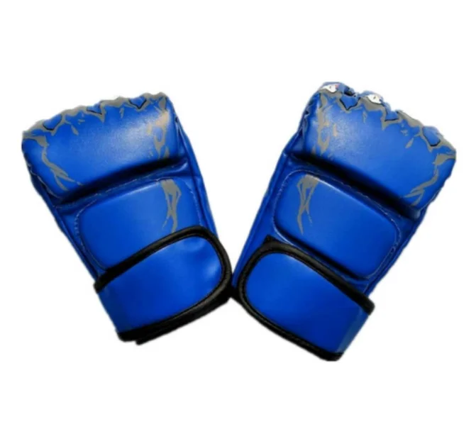 

Professional Half Finger boxing gloves Thai sand bag UFC real leather MMA gloves, Black