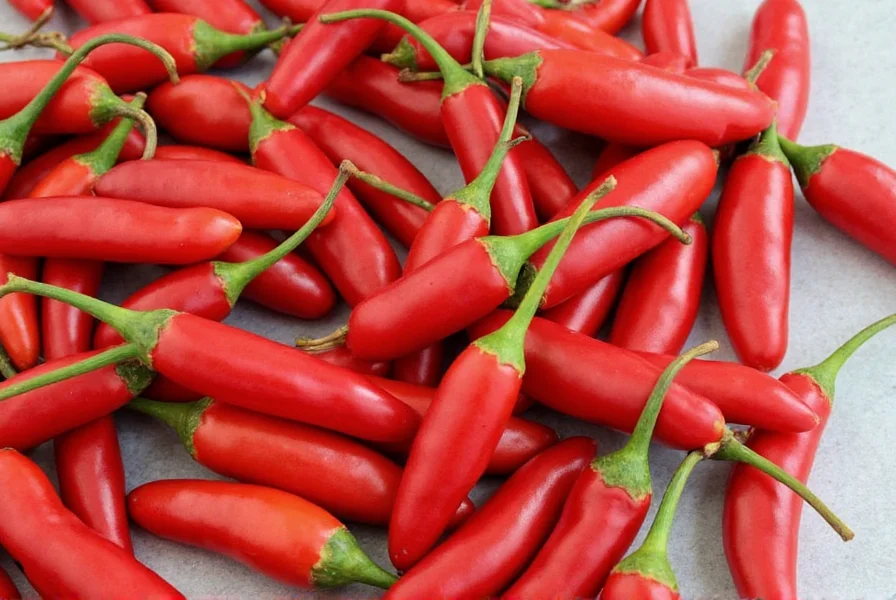Side-by-side comparison of chiles de arbol, guajillo, ancho, and pasilla