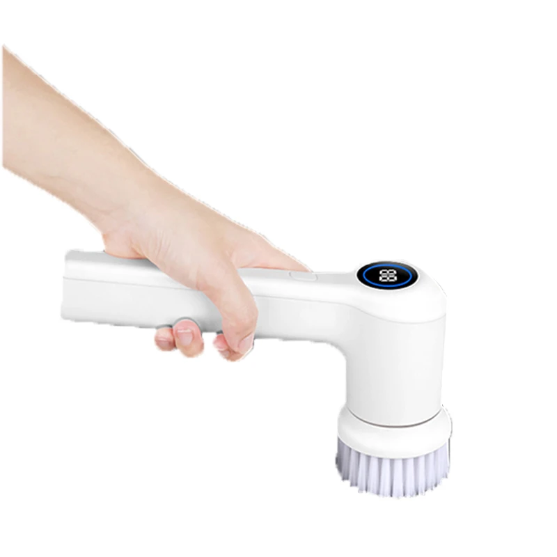 

Hot Sale Products Cordless Electric Spinning Scrubber for Kitchen Bathroom Floor with 4 Cleaning Replacement Brush Heads, White
