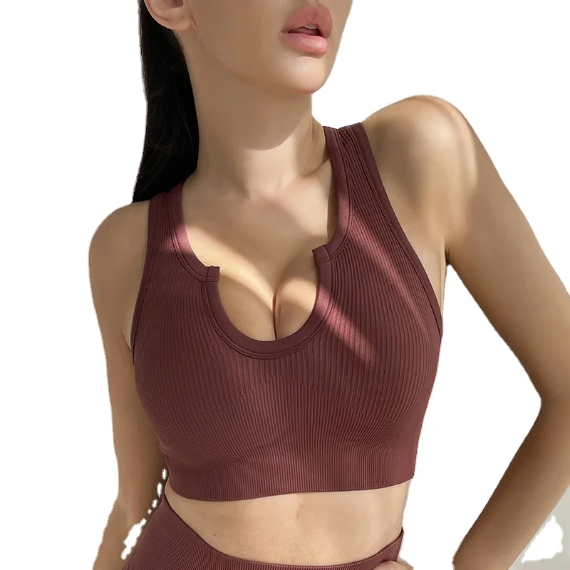 

Fashion Sexy U-neck Women's Sports Bra Short Crop Top With Customized Service