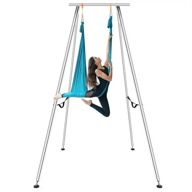 Stainless Steel Flying Yoga Stand Indoor/Outdoor Aerial Support Swing Frame with Hammock Bracket for Yoga Practice