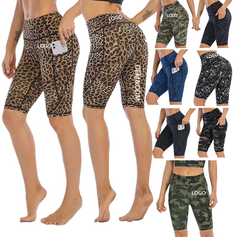 

Xsunwing Custom Women High Waist leopard Print Seamless short Athletic Workout Through srunch butt lift Bike Yoga running Shorts