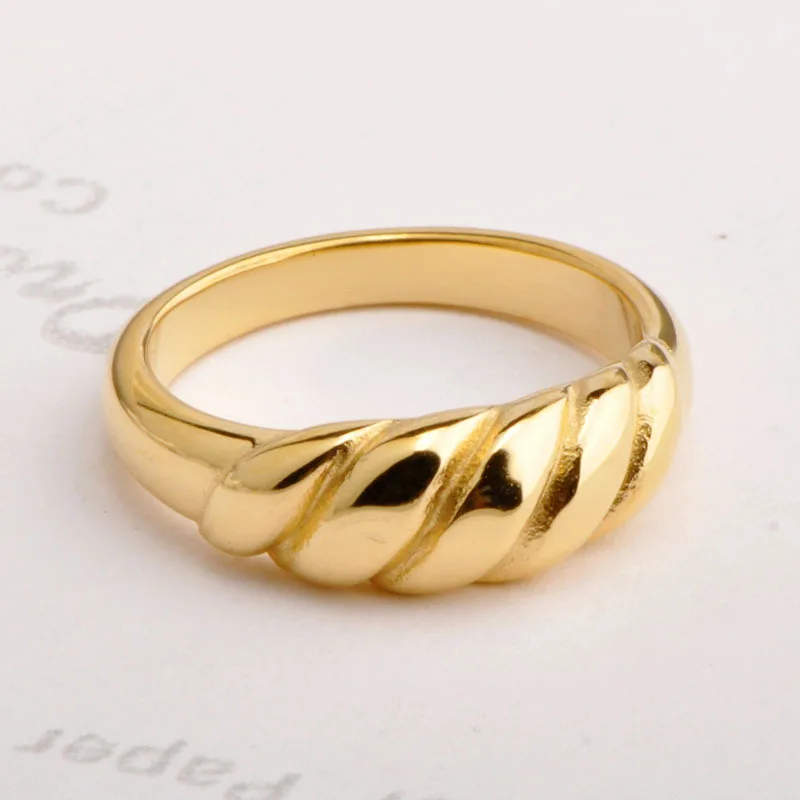 

new thread croissant creative retro gold plating twist ins ring