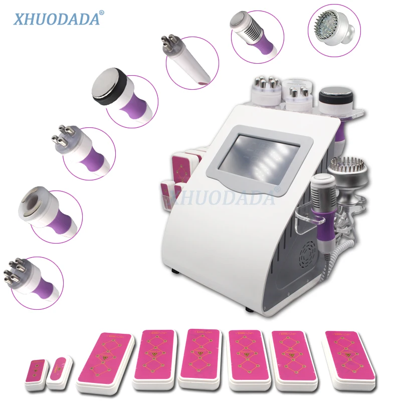 

New9 In 1 Multifunction 40K Cavitation Machine RF Body Slimming Tool Face Skin Care Fat Removal Lipo Laser Machine Micro Current