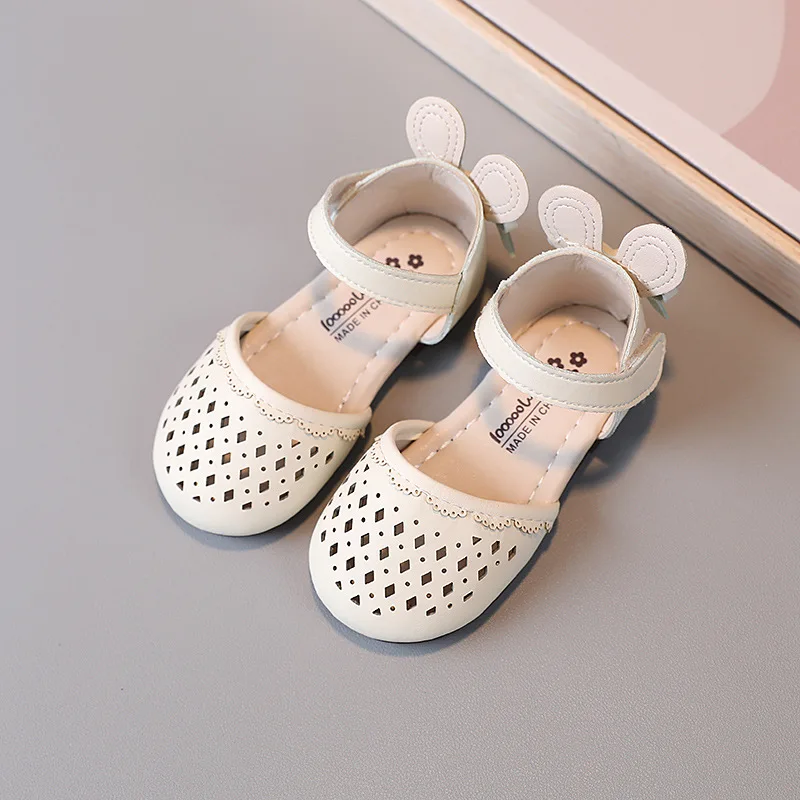 

2022 Summer New Baotou Girls Half Heel Sandals Korean Version Girls Princess Sandals Children's Shoes Baby Shoes Wholesale, Beige/pink