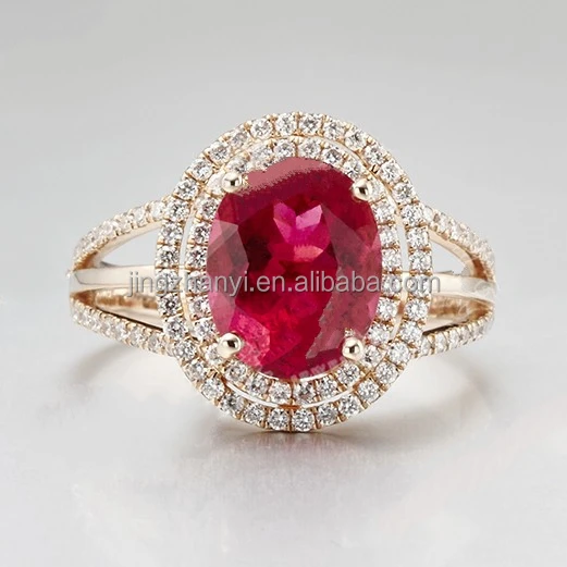 

Jingzhanyi Jewelry customized jewelry 9k 10k 14k 18K ring with lab grown diamond lab grown ruby main stone