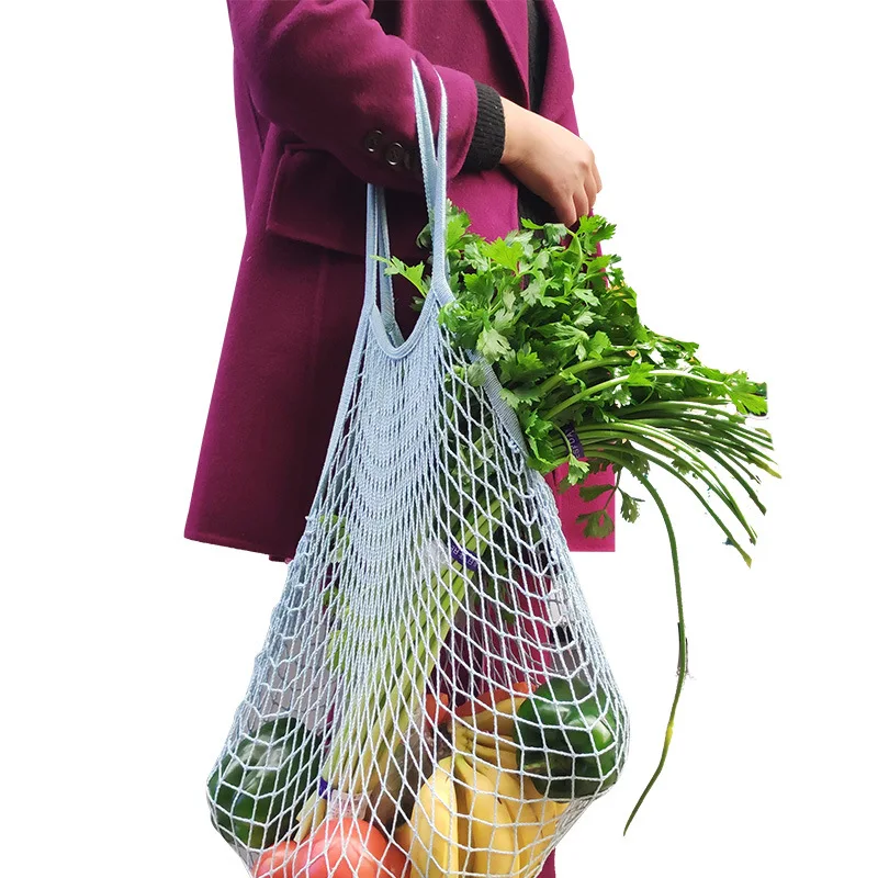 

Large Cotton Totes Shopping Bags foldable Mesh Net String Shopping Bag