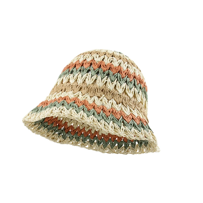 Striped Crochet Bucket Sun Hat