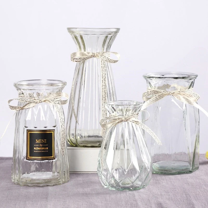 

New Product Creative Colored Clear Glass Vases Solid High Quality Home Decor Luxury Crystal Glass Vases B976, Customized