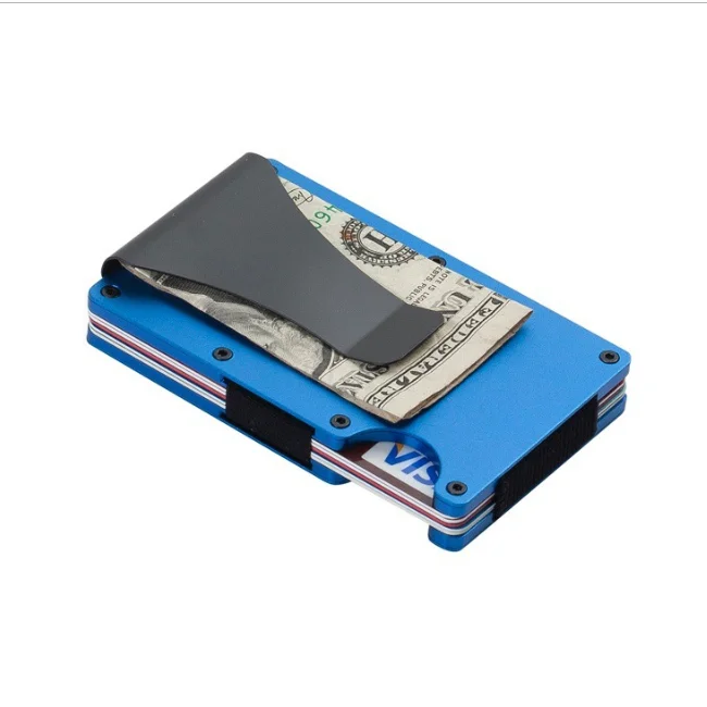 

Wholesale anti-magnetic leather aluminum credit card case wallet theftproof business RFID card holder, Customized